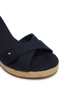 TOMMY HILFIGER - Tommy Hilfiger Sandały Flag High Wedge Espad Crisscross FW0FW08661 Granatowy. Kolor: niebieski. Materiał: materiał