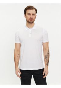 Karl Lagerfeld - KARL LAGERFELD Polo 745000 542200 Biały Regular Fit. Typ kołnierza: polo. Kolor: biały. Materiał: bawełna #1