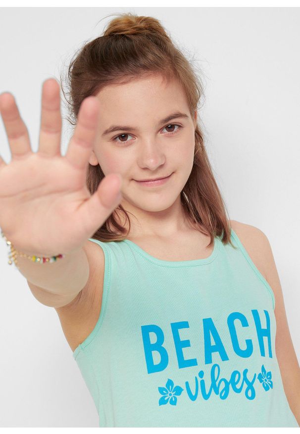 bonprix - Sukienka z dżerseju (2 szt.), z czystej bawełny organicznej. Kolor: niebieski. Materiał: jersey, bawełna