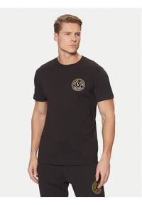 Versace Jeans Couture T-Shirt 78GAHT00 Czarny Regular Fit. Kolor: czarny. Materiał: bawełna