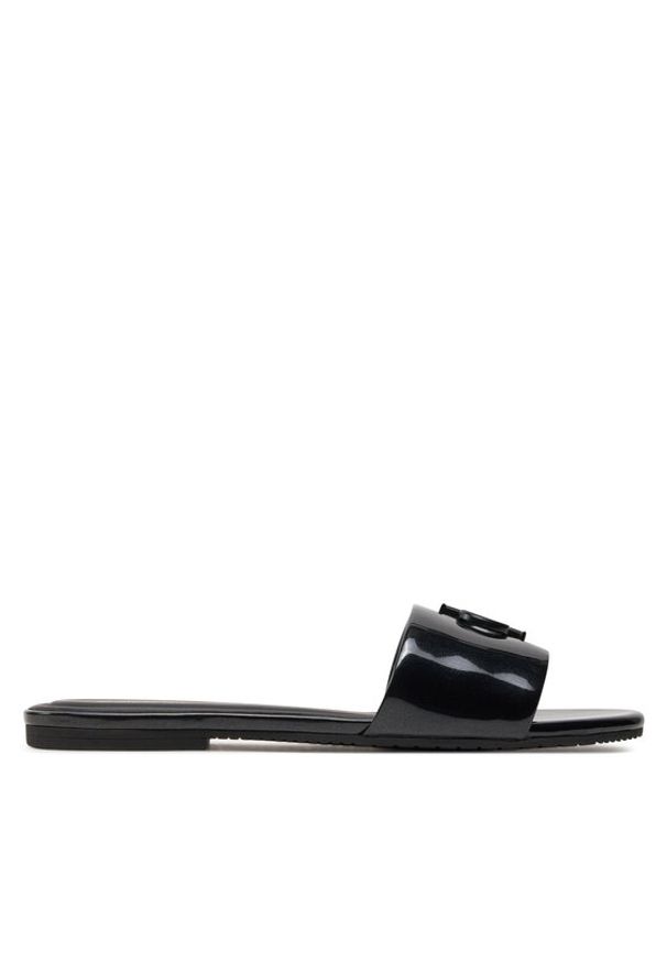 Calvin Klein Jeans Klapki Flat Sandal Slide Mg Met YW0YW01348 Czarny. Kolor: czarny. Materiał: skóra