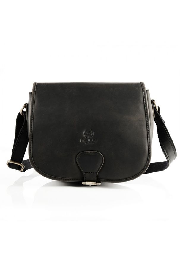 Listonoszka czarna skórzana PAOLO PERUZZI T-39-BL. Kolor: czarny. Sezon: wiosna, lato, zima. Materiał: skórzane. Styl: vintage, casual, klasyczny. Rodzaj torebki: na ramię