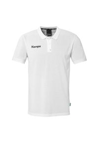 KEMPA - Koszulka polo dla dzieci Kempa Prime. Typ kołnierza: polo. Kolor: czarny, biały, wielokolorowy. Wzór: haft, napisy. Styl: sportowy