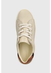 GANT - Gant sneakersy skórzane Avona kolor beżowy 27531158.G229. Nosek buta: okrągły. Zapięcie: sznurówki. Kolor: beżowy. Materiał: skóra #4