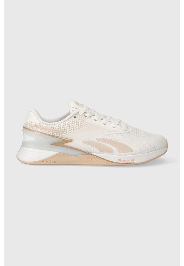 Reebok buty treningowe Nano X3 kolor biały. Kolor: biały. Materiał: poliester, materiał. Szerokość cholewki: normalna