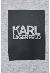 Karl Lagerfeld bluza 521900.705180 męska kolor szary z kapturem melanżowa. Typ kołnierza: kaptur. Kolor: szary. Materiał: materiał, dzianina. Wzór: melanż #2