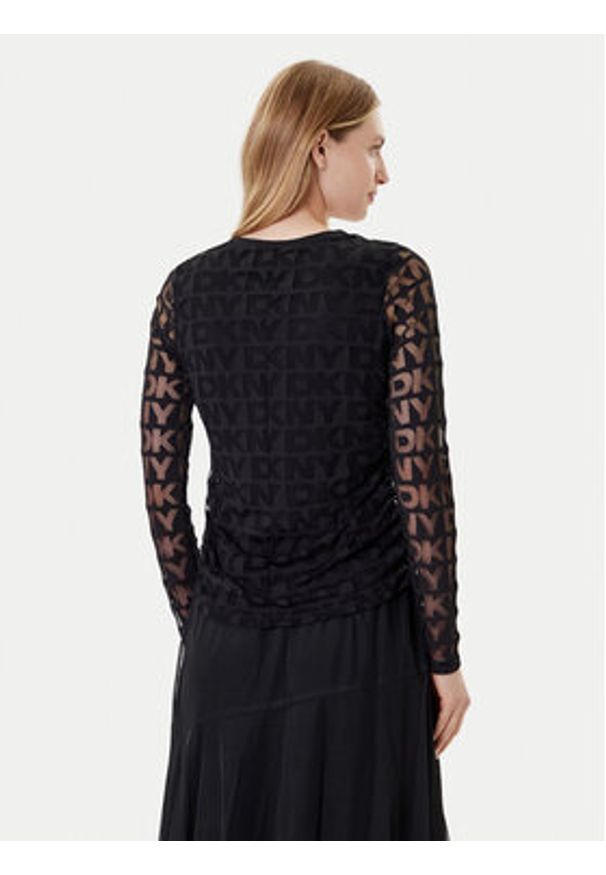 DKNY Bluzka P53HFWMF Czarny Regular Fit. Kolor: czarny. Materiał: syntetyk