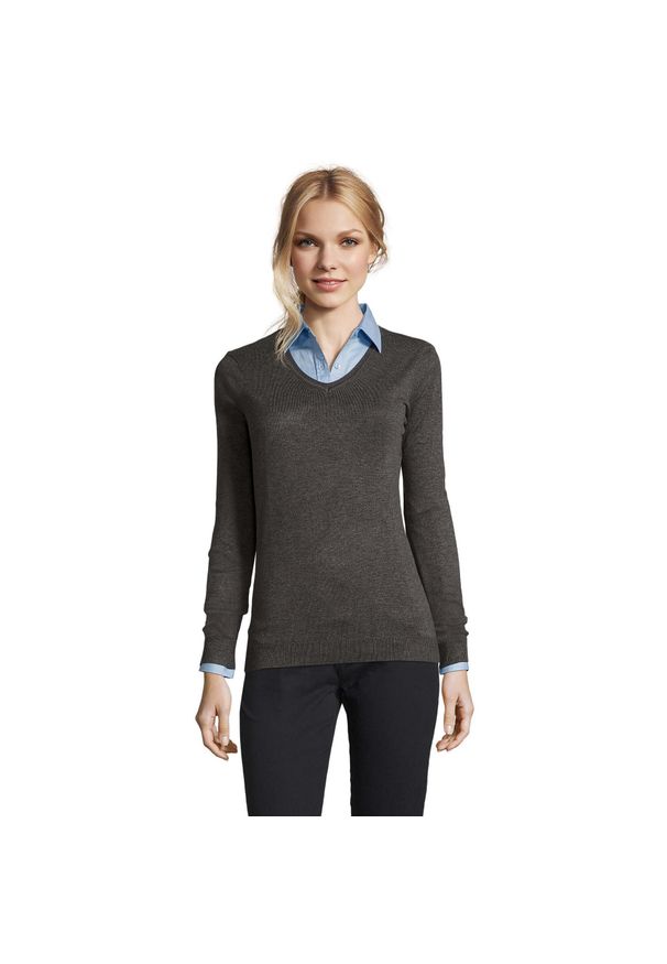 SOL'S - Damski Sweter Glory. Kolor: szary, wielokolorowy, brązowy