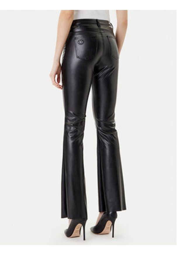 Hugo - HUGO Spodnie z imitacji skóry Hableu-1 50542417 Czarny Slim Fit. Kolor: czarny. Materiał: skóra