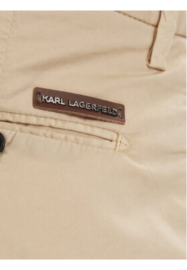 Karl Lagerfeld - KARL LAGERFELD Szorty materiałowe 265320 562802 Beżowy Regular Fit. Kolor: beżowy. Materiał: bawełna