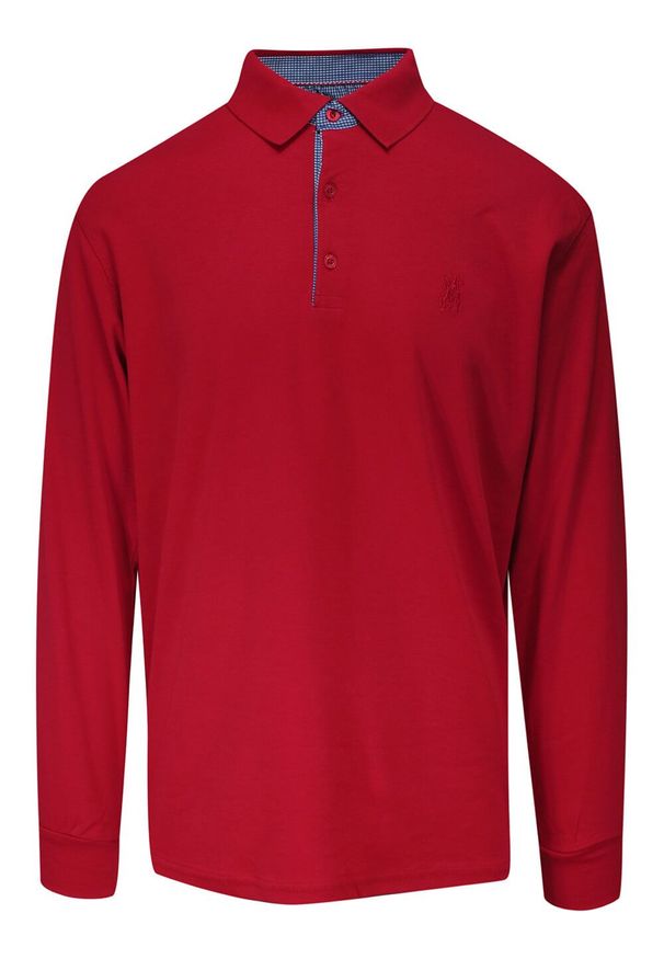 Expoman - Koszulka Polo, Czerwona, Longsleeve z Kołnierzykiem, Długi Rękaw, Męski -EXPOMAN. Okazja: na co dzień. Typ kołnierza: polo. Kolor: czerwony. Materiał: bawełna. Długość rękawa: długi rękaw. Długość: długie. Styl: casual