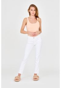 7 FOR ALL MANKIND Białe jeansy damskie Roxanne Ankle. Kolor: biały. Styl: vintage #5