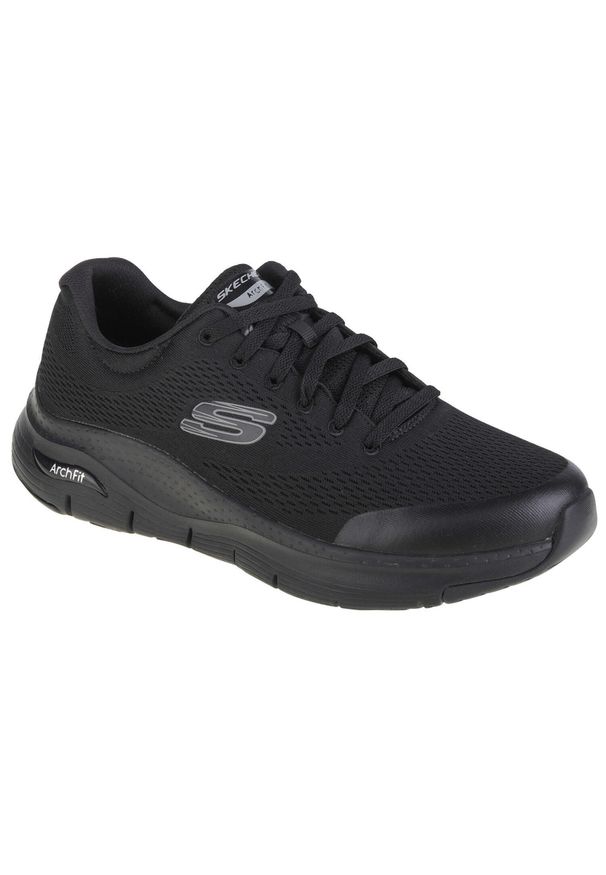 skechers - Buty sportowe Sneakersy męskie, Skechers Arch Fit. Kolor: czarny. Sport: turystyka piesza