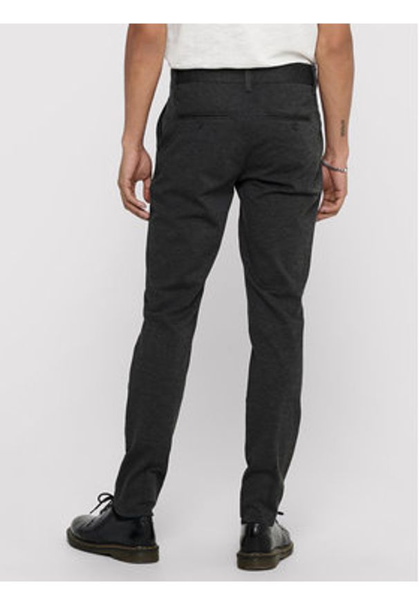 Only & Sons Chinosy Mark 22010209 Szary Slim Fit. Kolor: szary. Materiał: syntetyk