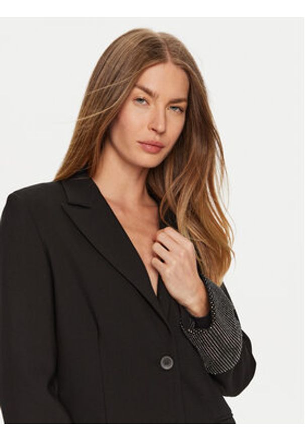 Eleh Marynarka E00277 Czarny Regular Fit. Kolor: czarny. Materiał: syntetyk