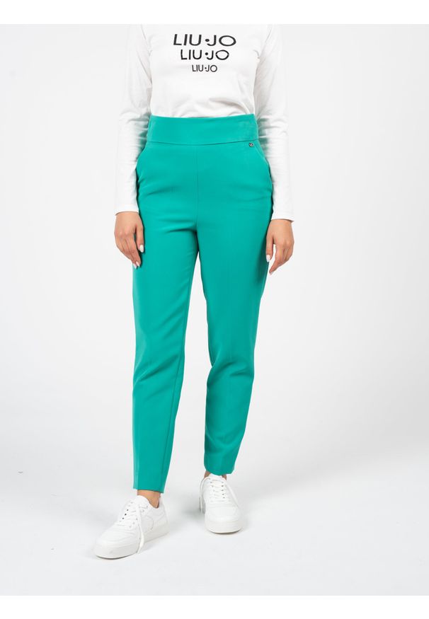 Liu Jo Spodnie | CF2035 T2200 | Kobieta | Zielony. Stan: podwyższony. Kolor: zielony. Materiał: elastan, poliester. Styl: elegancki