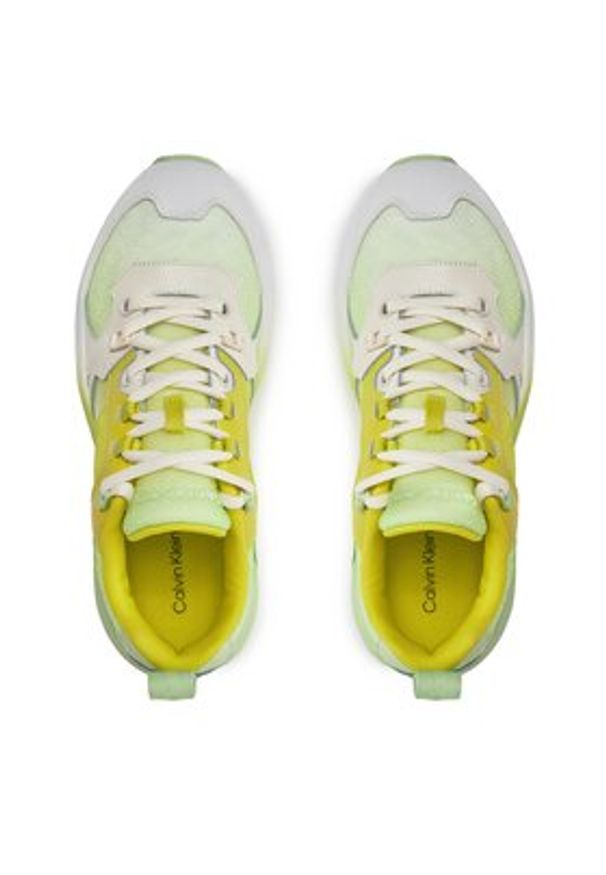 Calvin Klein Jeans Sneakersy Retro Tennis Low Lace Mix Ml Sat YW0YW01307 Zielony. Kolor: zielony. Materiał: materiał