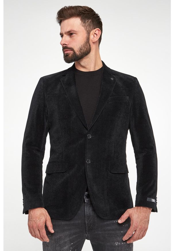 Karl Lagerfeld - Marynarka męska sztruksowa KARL LAGERFELD. Materiał: sztruks