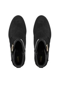 Geox Botki D Elidea Wedge D46VQA 02243 C9999 Czarny. Kolor: czarny. Materiał: zamsz, skóra