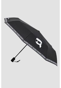 Karl Lagerfeld - KARL LAGERFELD Czarny damski parasol Ikon SM. Kolor: czarny. Materiał: materiał