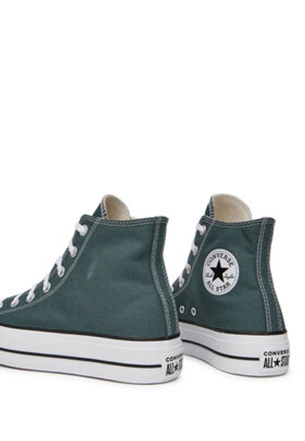 Converse Trampki Chuck Taylor All Star Lift Platform A12596C Zielony. Kolor: zielony. Materiał: materiał. Obcas: na platformie