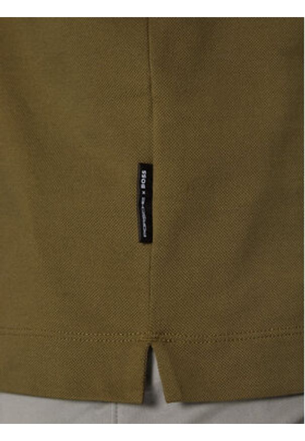 BOSS Polo PORSCHE X PORSCHE 50531463 Khaki Regular Fit. Typ kołnierza: polo. Kolor: brązowy. Materiał: bawełna