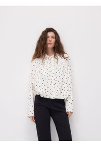 Reserved - Koszula w groszki - złamana biel. Materiał: bawełna, tkanina. Wzór: grochy #1