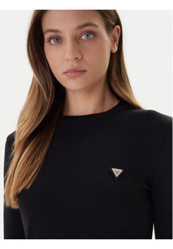 Guess Bluzka V6RI00 KD741 Czarny Slim Fit. Kolor: czarny. Materiał: bawełna