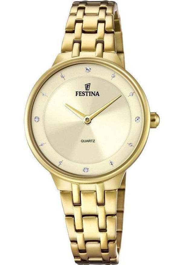 Zegarek Festina Zegarek damski Festina F20601-2 CYRKONIE złoty. Kolor: złoty