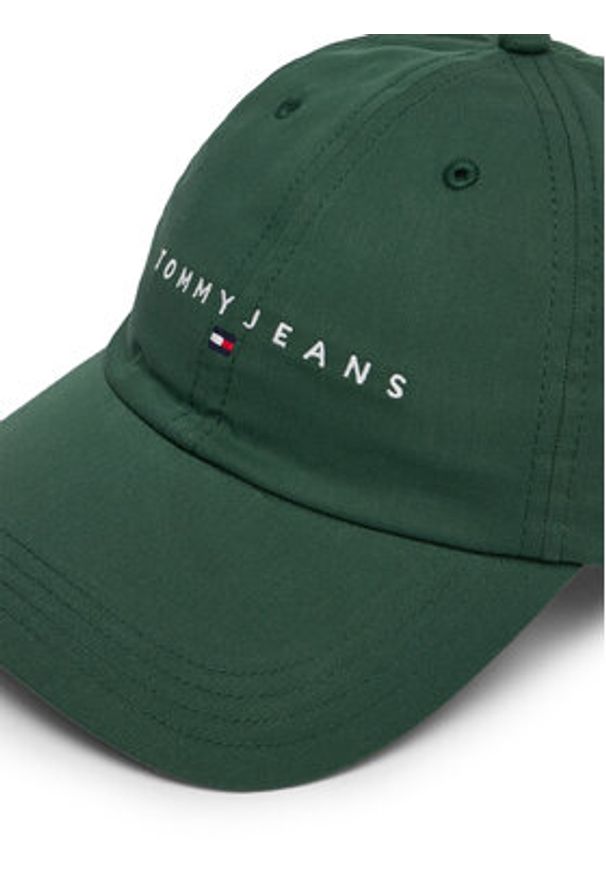 Tommy Jeans Czapka z daszkiem Linear AM0AM14198 Zielony. Kolor: zielony. Materiał: bawełna