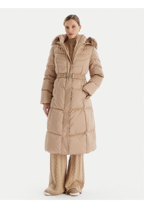 Guess Kurtka puchowa W5BL29 W2802 Beżowy Regular Fit. Kolor: beżowy. Materiał: syntetyk