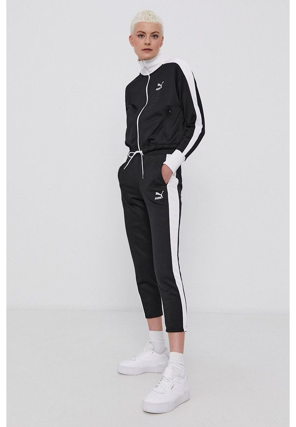 Puma Bluza damska kolor czarny z nadrukiem. Okazja: na co dzień. Kolor: czarny. Materiał: materiał, włókno, dzianina. Wzór: nadruk. Styl: casual