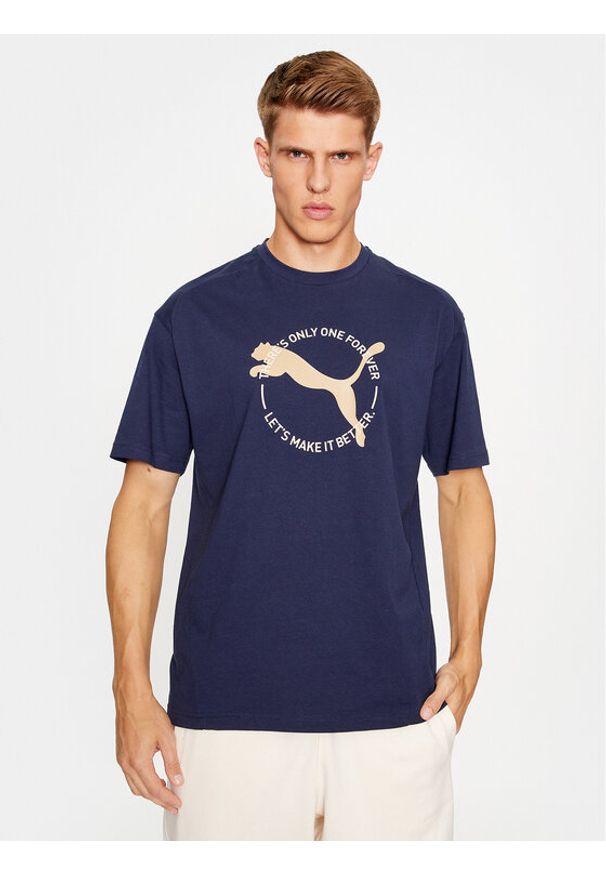 Puma T-Shirt Better Sportswear 676062 Granatowy Regular Fit. Kolor: niebieski. Materiał: bawełna