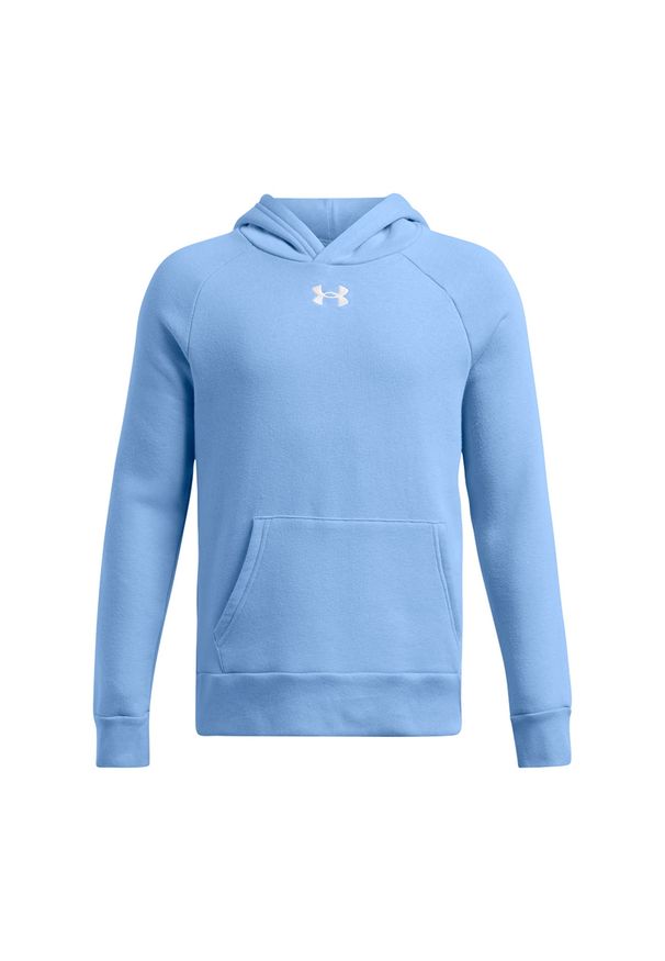 Bluza dresowa chłopięca Under Armour UA Rival Fleece Hoodie - niebieska. Kolor: niebieski. Materiał: dresówka