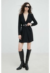 The Kooples sukienka kolor czarny mini prosta. Okazja: na co dzień. Kolor: czarny. Długość rękawa: długi rękaw. Typ sukienki: proste. Styl: casual. Długość: mini #1