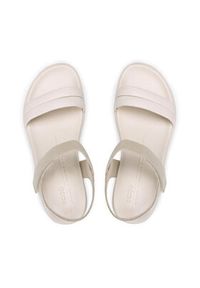 ecco - ECCO Sandały Flowt Wedge Lx W 27330359113 Beżowy. Kolor: beżowy. Materiał: skóra, nubuk