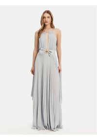 Elisabetta Franchi Sukienka wieczorowa AB-R13-51E2-V860 Srebrny Regular Fit. Kolor: srebrny. Materiał: wiskoza. Styl: wizytowy