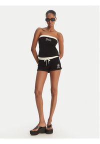 Juicy Couture Szorty sportowe Applique Terry JCWHS126315 Czarny Slim Fit. Kolor: czarny. Materiał: bawełna #5