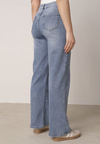 Born2be - Niebieskie Elastyczne Jeansy z Bawełną o Szerokim Kroju z Wysokim Stanem Yelovia. Okazja: na co dzień. Stan: podwyższony. Kolor: niebieski. Styl: casual #8