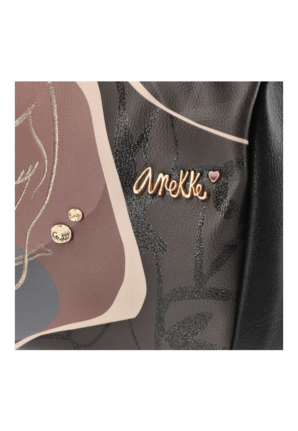 Brązowa Torebka Anekke Elegancka Listonoszka Damska. Kolor: brązowy. Wzór: nadruk. Styl: elegancki