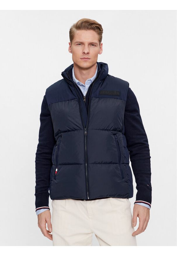 TOMMY HILFIGER - Tommy Hilfiger Bezrękawnik New York MW0MW32769 Granatowy Regular Fit. Kolor: niebieski. Materiał: syntetyk. Długość rękawa: bez rękawów