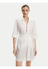 Max Mara Beachwear Kombinezon Canard 2516241019 Biały Regular Fit. Kolor: biały. Materiał: bawełna