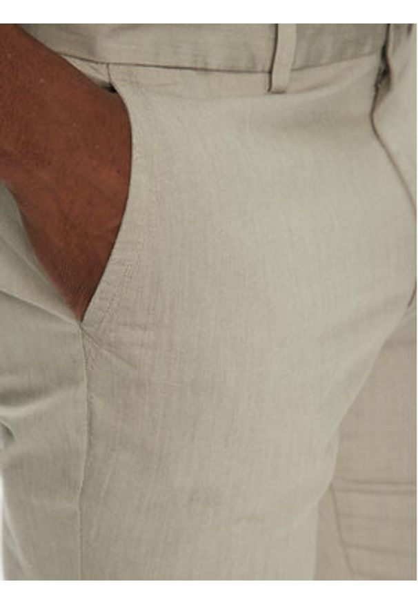 BOSS Spodnie materiałowe P-Kaiton1 50538828 Beżowy Slim Fit. Kolor: beżowy. Materiał: bawełna, syntetyk