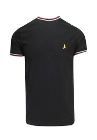 Brave Soul - T-Shirt (Koszulka) Czarny z Lamówkami, Logo-Ptak, Okrągły Dekolt -BRAVE SOUL. Okazja: na co dzień. Kolor: czarny. Materiał: bawełna. Wzór: kolorowy. Styl: casual #1