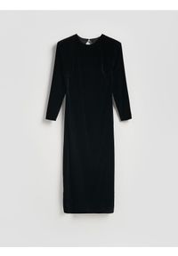 Reserved - Welurowa sukienka - czarny. Kolor: czarny. Materiał: welur #1