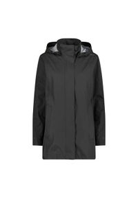 Kurtka przeciwdeszczowa damska z kapturem na napy CMP. Typ kołnierza: kaptur. Kolor: czarny. Sport: turystyka piesza #1