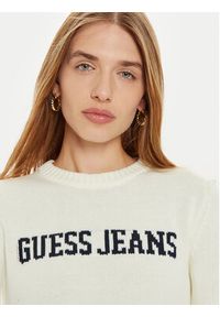 Guess Sweter W4BR10 Z3HM1 Biały Regular Fit. Kolor: biały. Materiał: bawełna