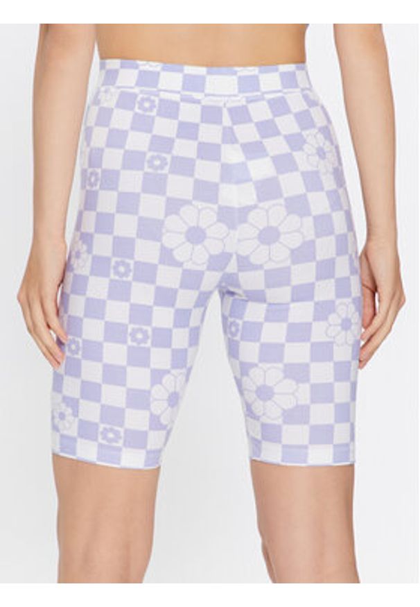 Vans Legginsy Wm Flying V Print Legging Short VN0A7PNE Fioletowy Regular Fit. Kolor: fioletowy. Materiał: bawełna. Wzór: nadruk