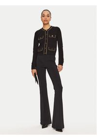 Elisabetta Franchi Kardigan MK63B46E2 110 Czarny Slim Fit. Kolor: czarny. Materiał: wiskoza