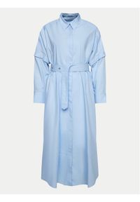 IVY & OAK - IVY OAK Sukienka koszulowa Norena IO117614 Błękitny Regular Fit. Kolor: niebieski. Materiał: bawełna. Typ sukienki: koszulowe #1